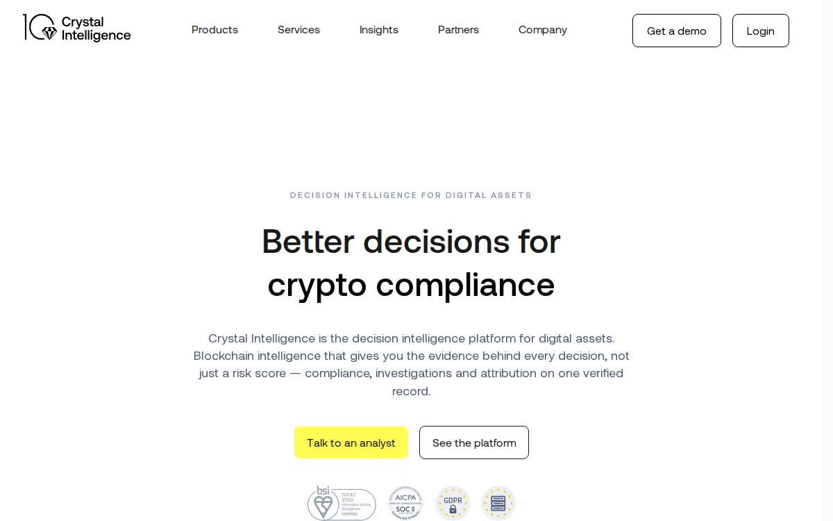 Crystal website preview