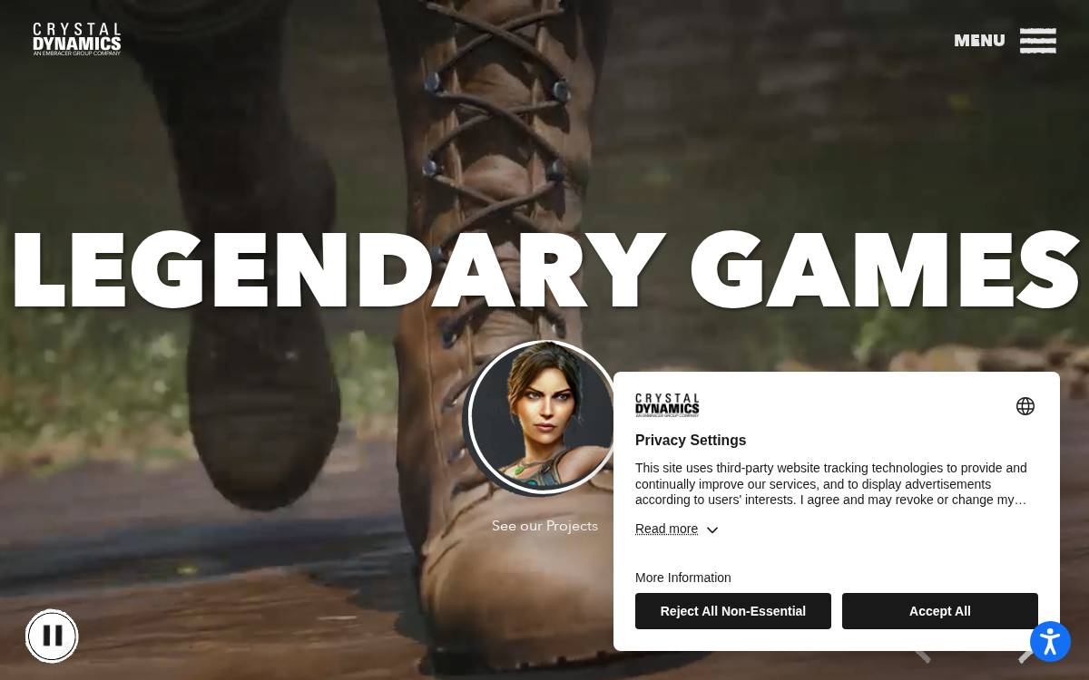 Crystal Dynamics website preview