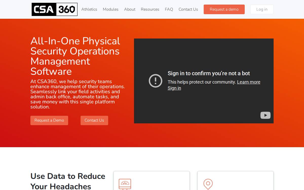 CSA360 Software website preview