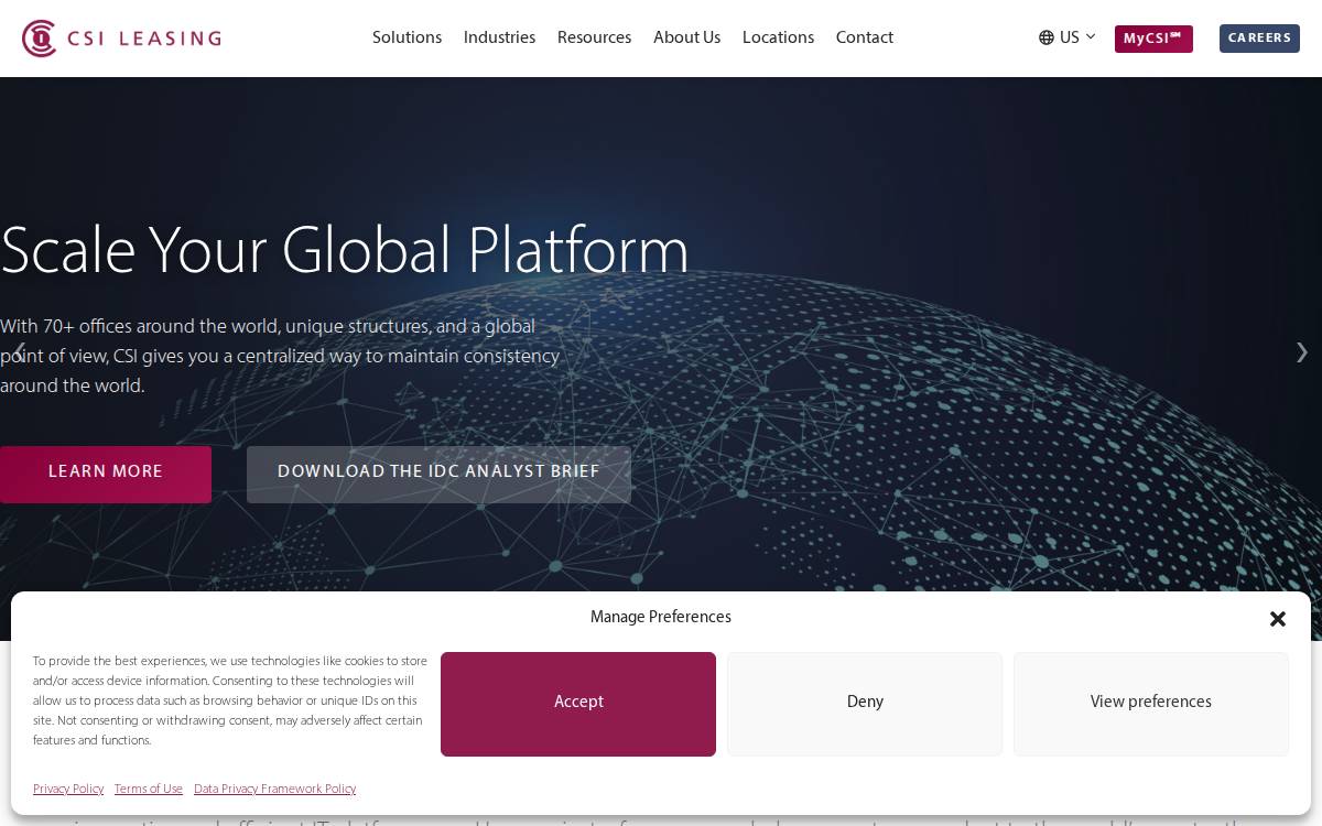 CSI Leasing website preview