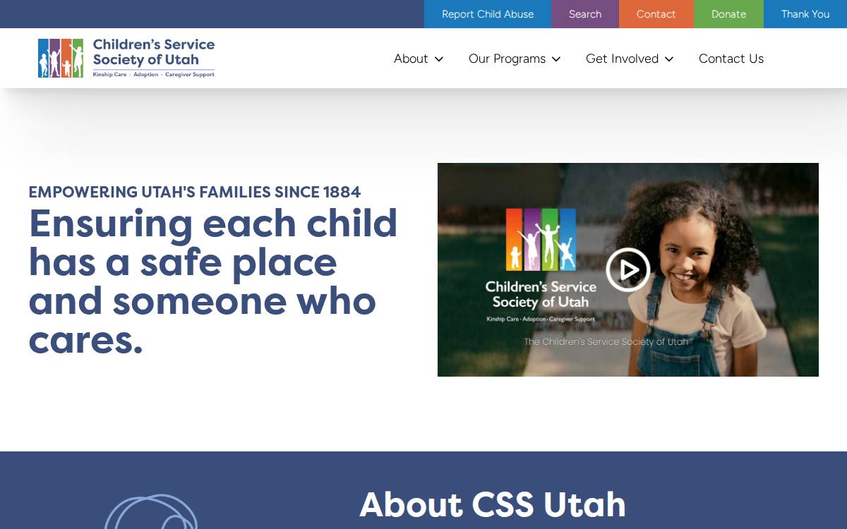 Cssutah website preview