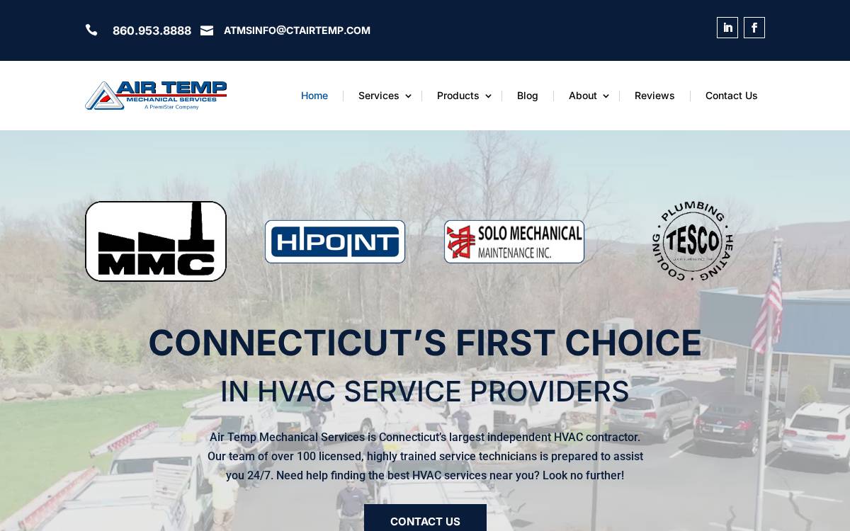 Ctairtemp website preview