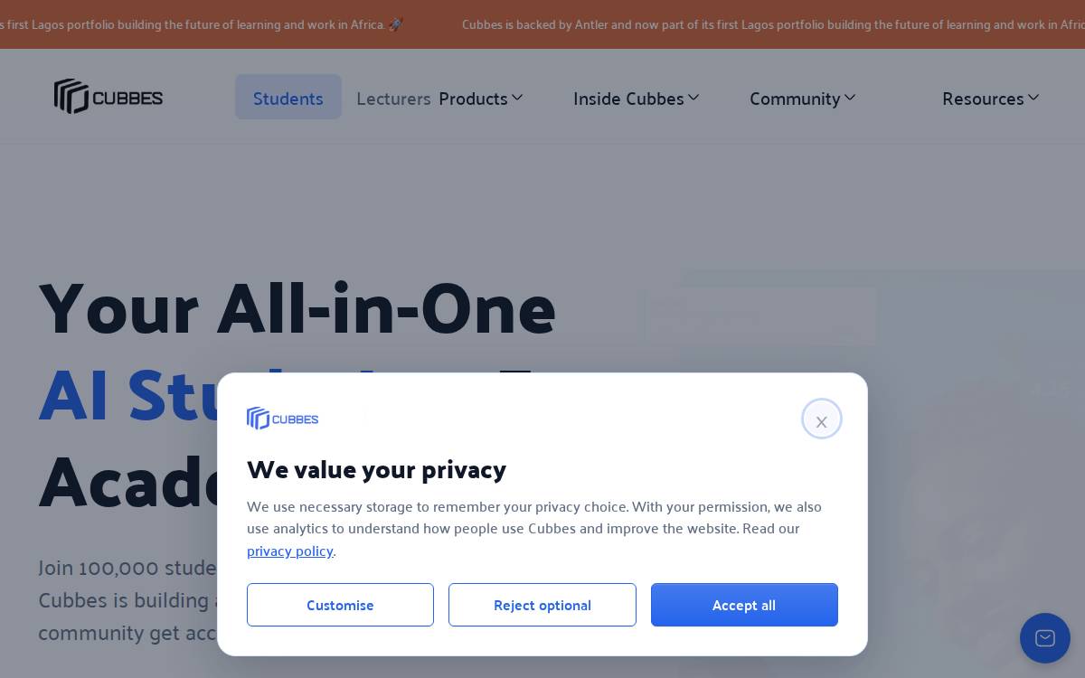 Cubbes website preview