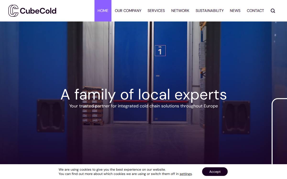 CubeCold website preview