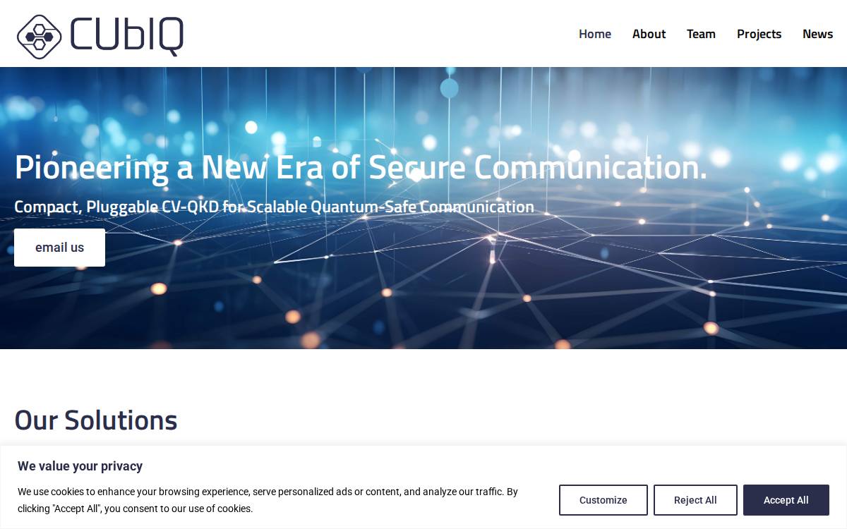Cubiq Technologies website preview
