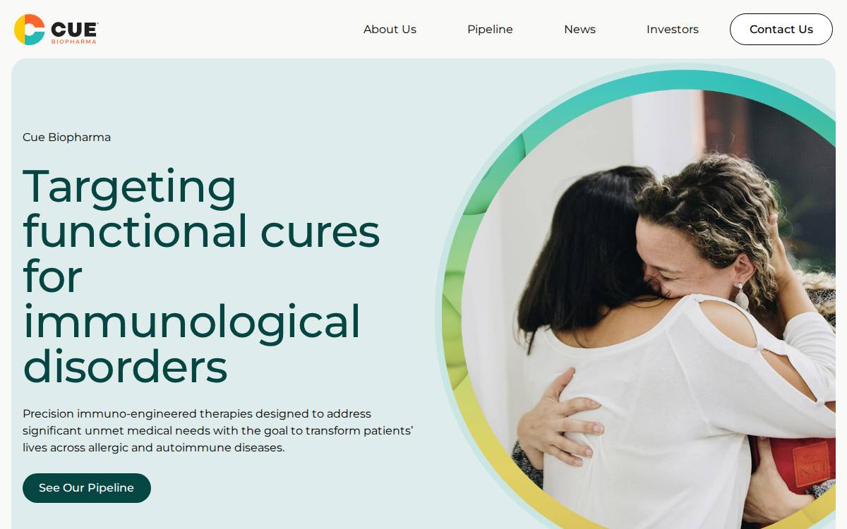 Cue Biopharma website preview