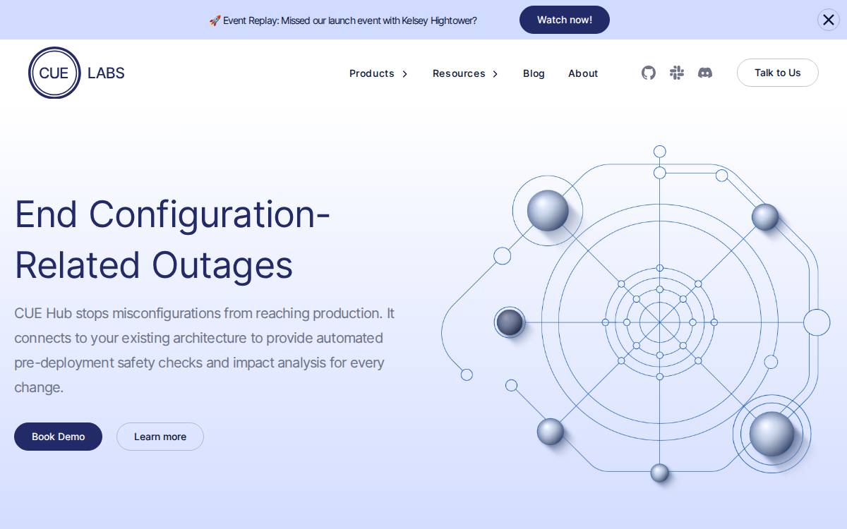 CUE Labs website preview