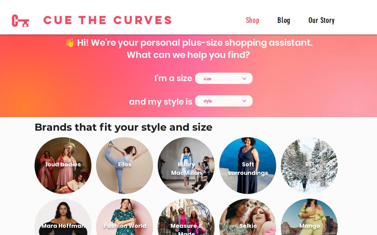 Cue the Curves website preview