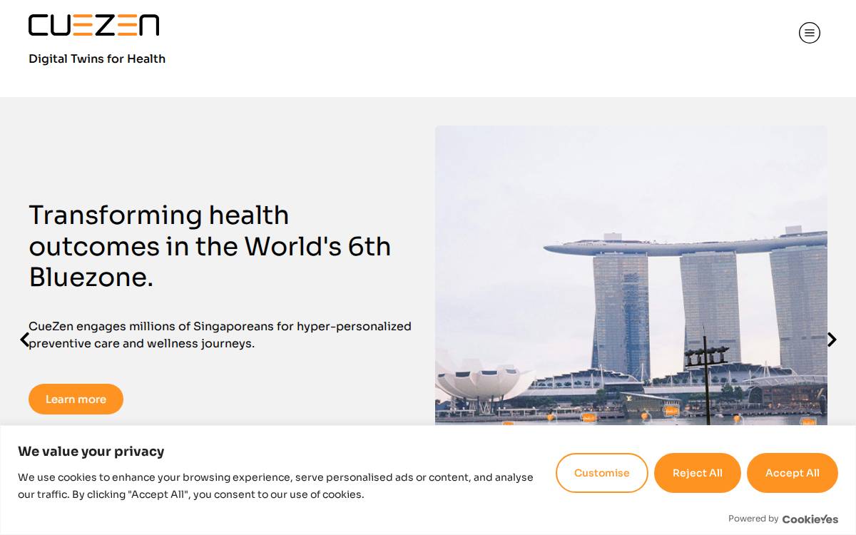 CueZen website preview