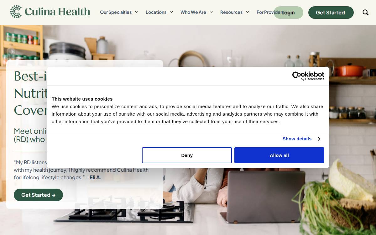 culina health website preview