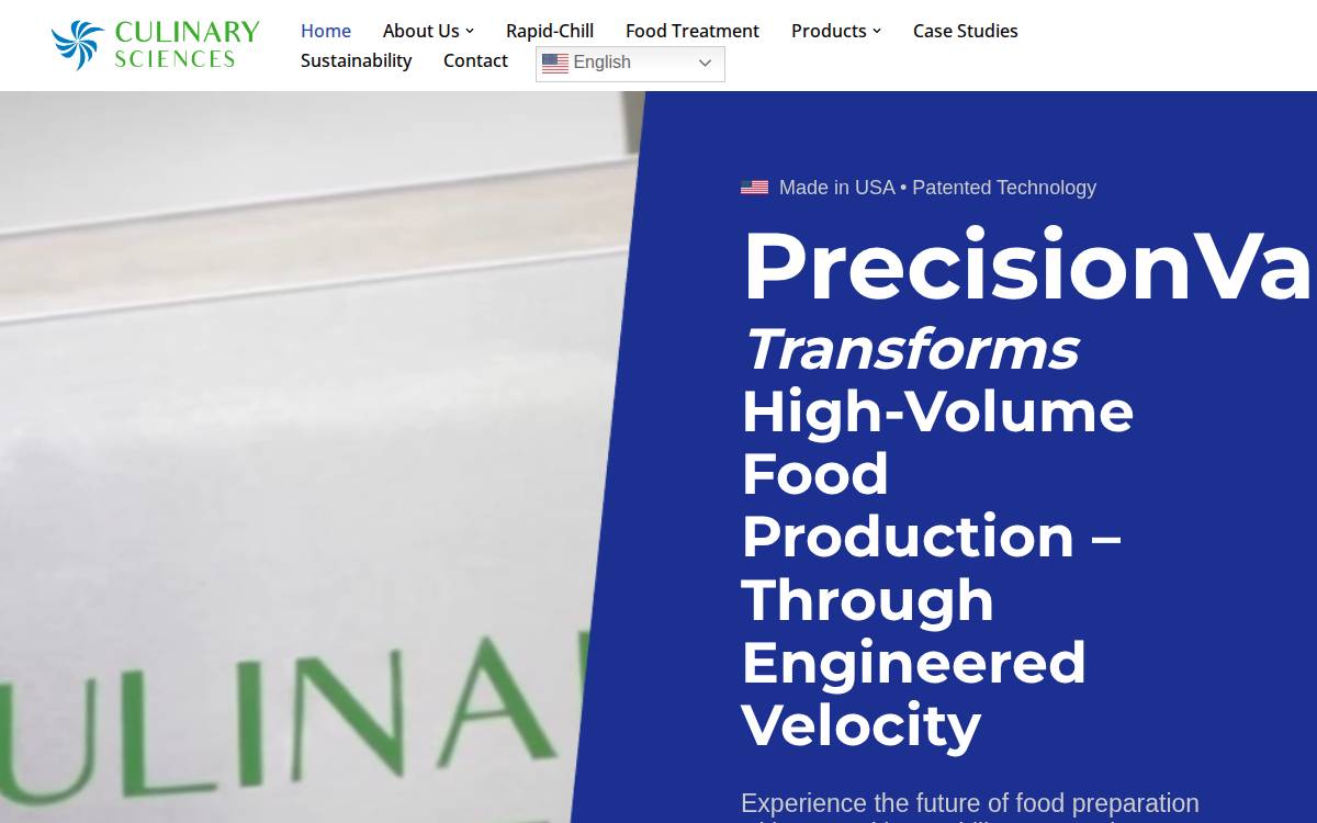 Culinary Sciences website preview