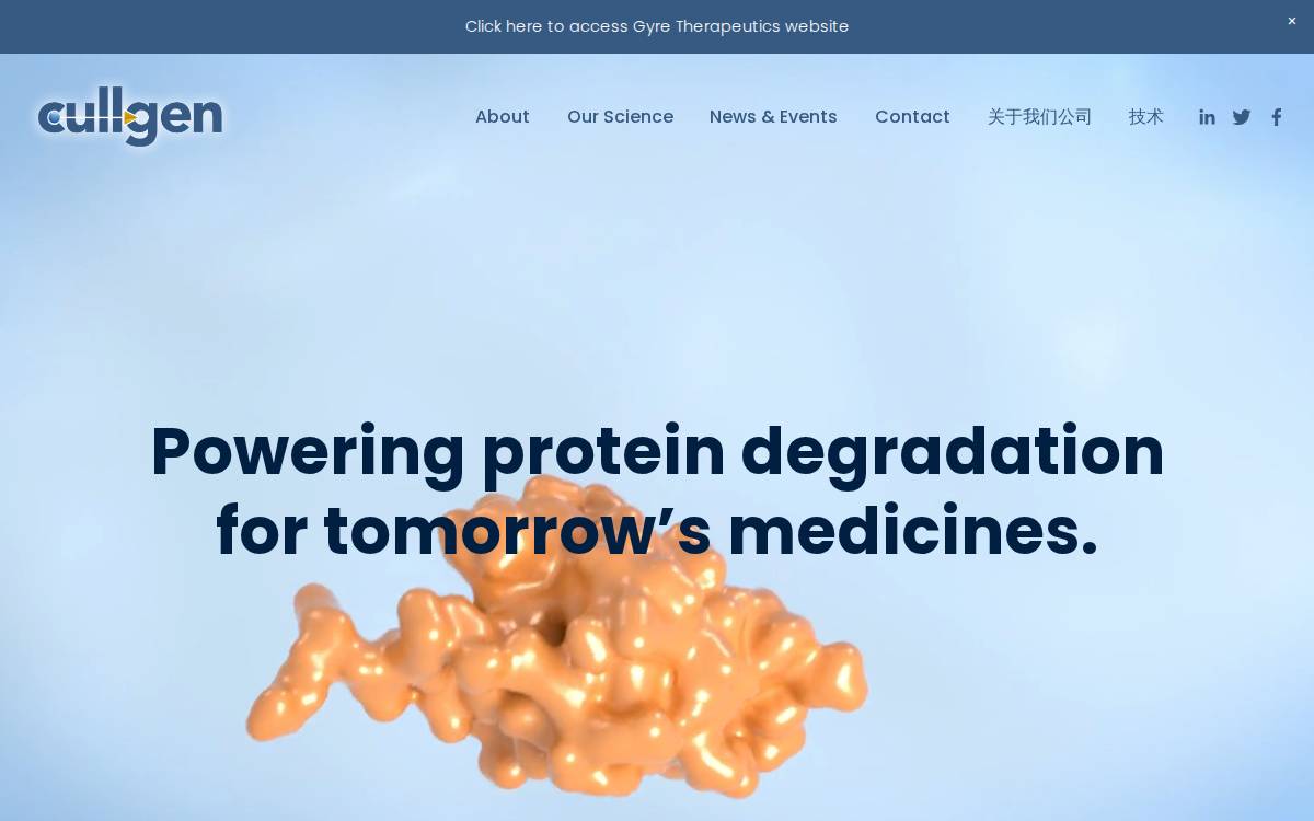 Cullgen website preview