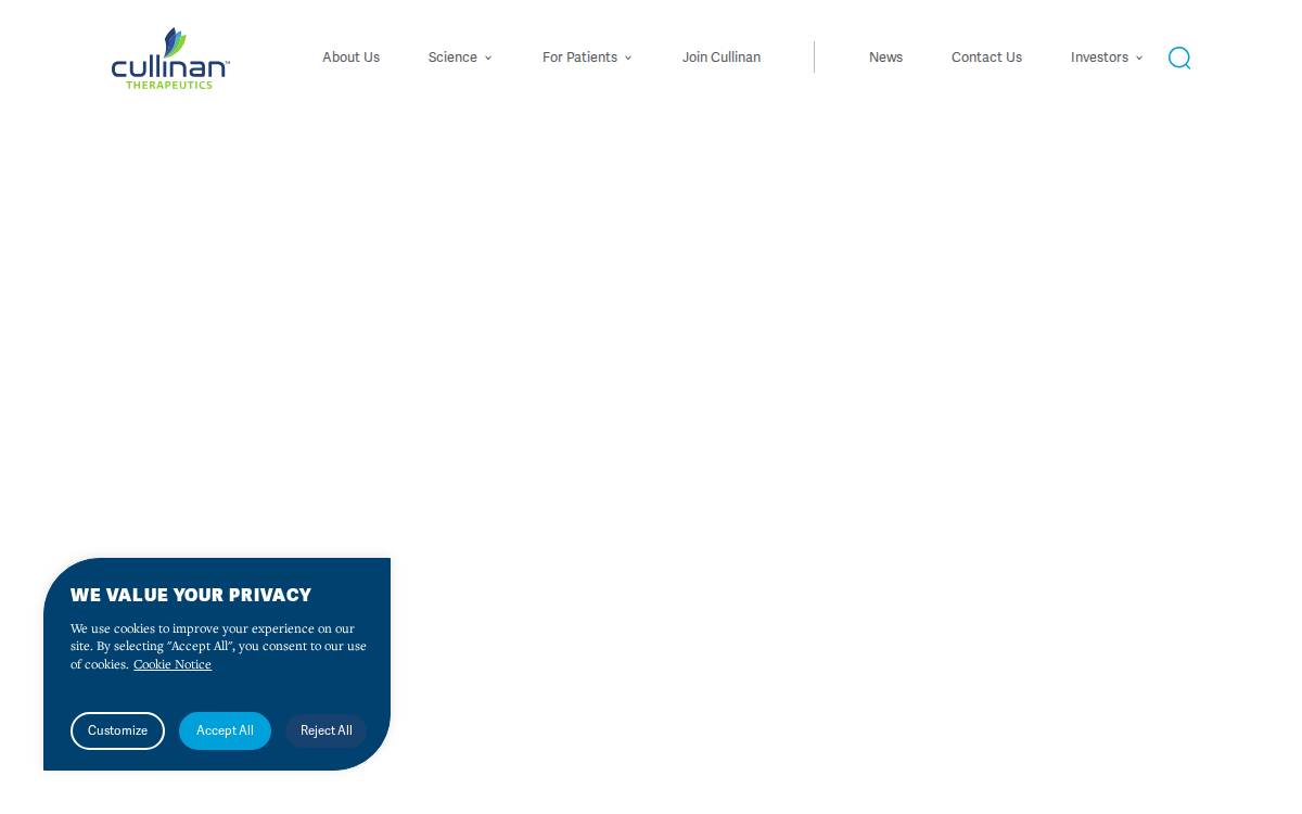Cullinan Therapeutics website preview
