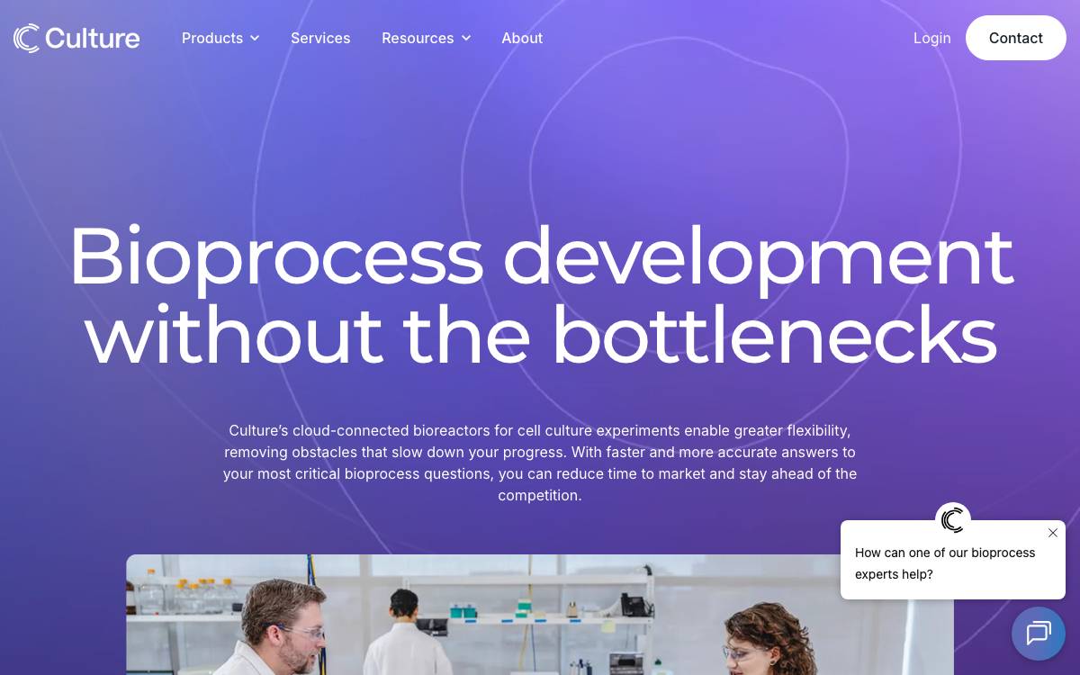 Culture Biosciences website preview