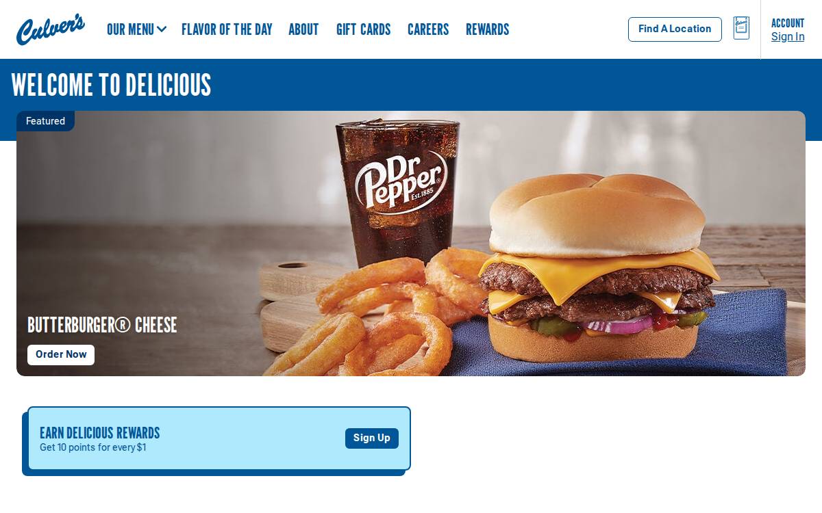 Culver's website preview