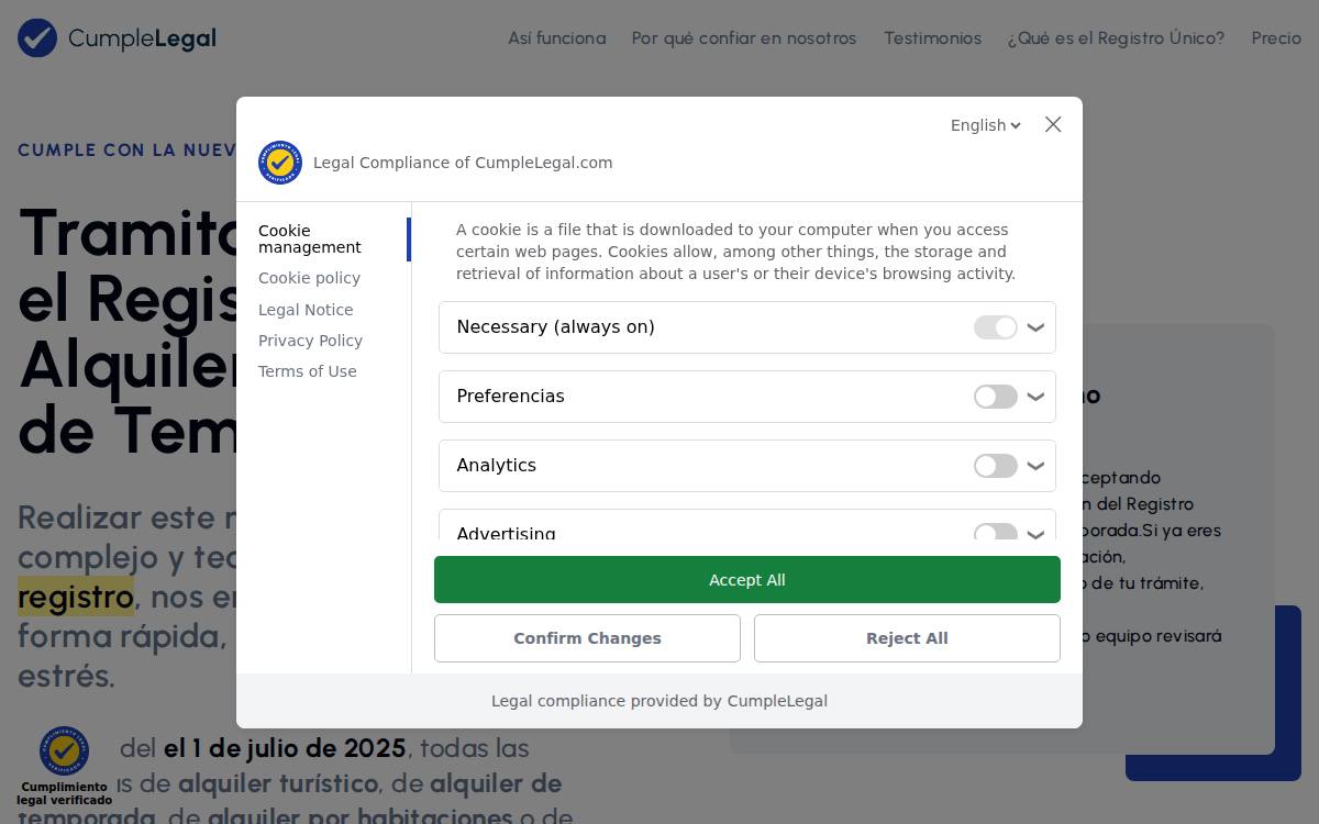 CumpleLegal website preview