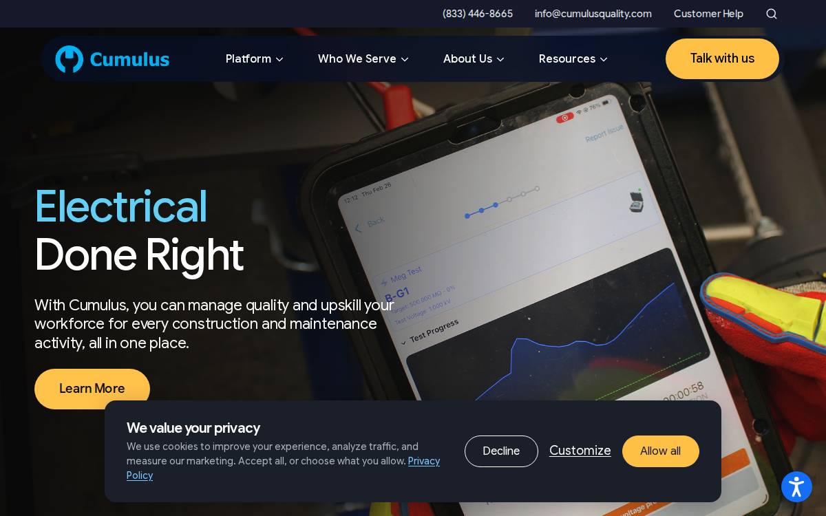 Cumulus website preview
