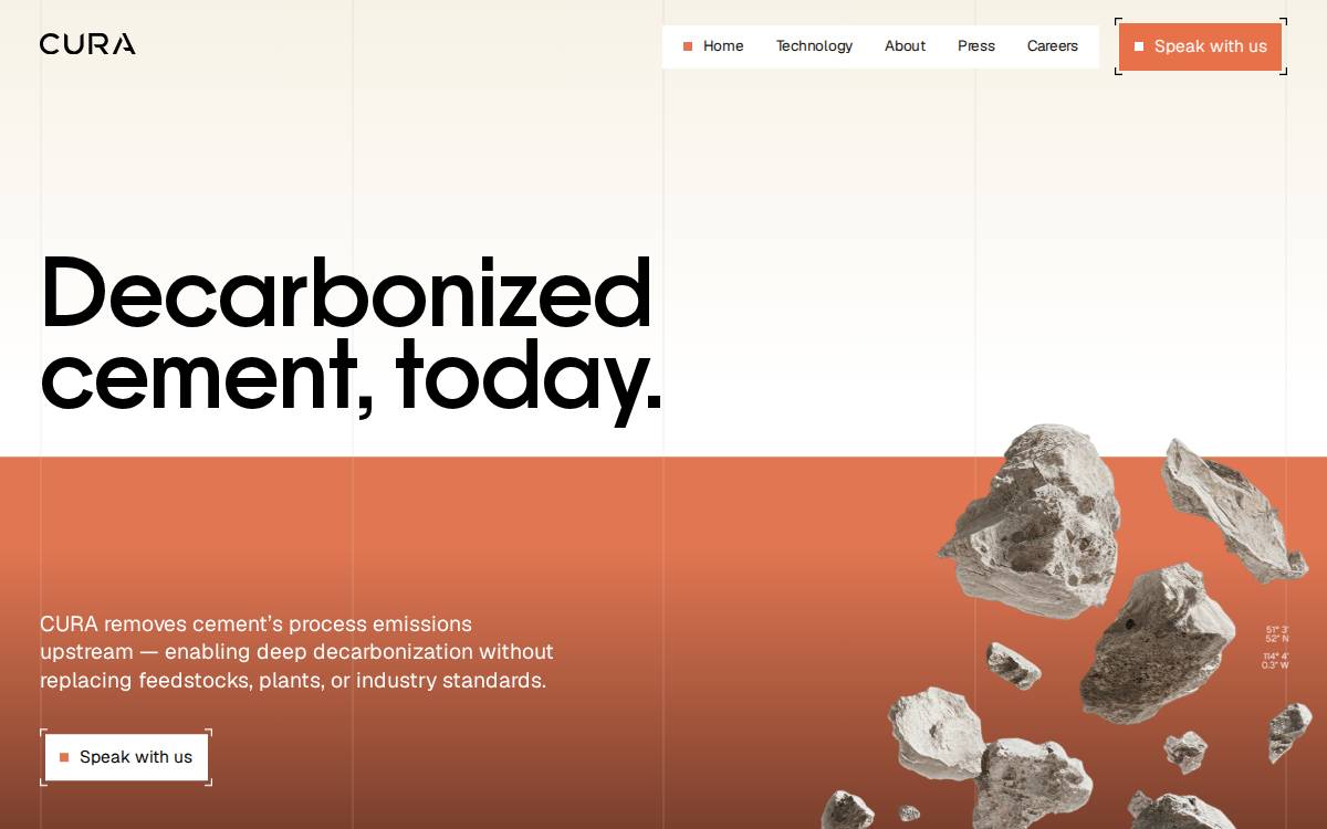 Cura Climate Inc. website preview