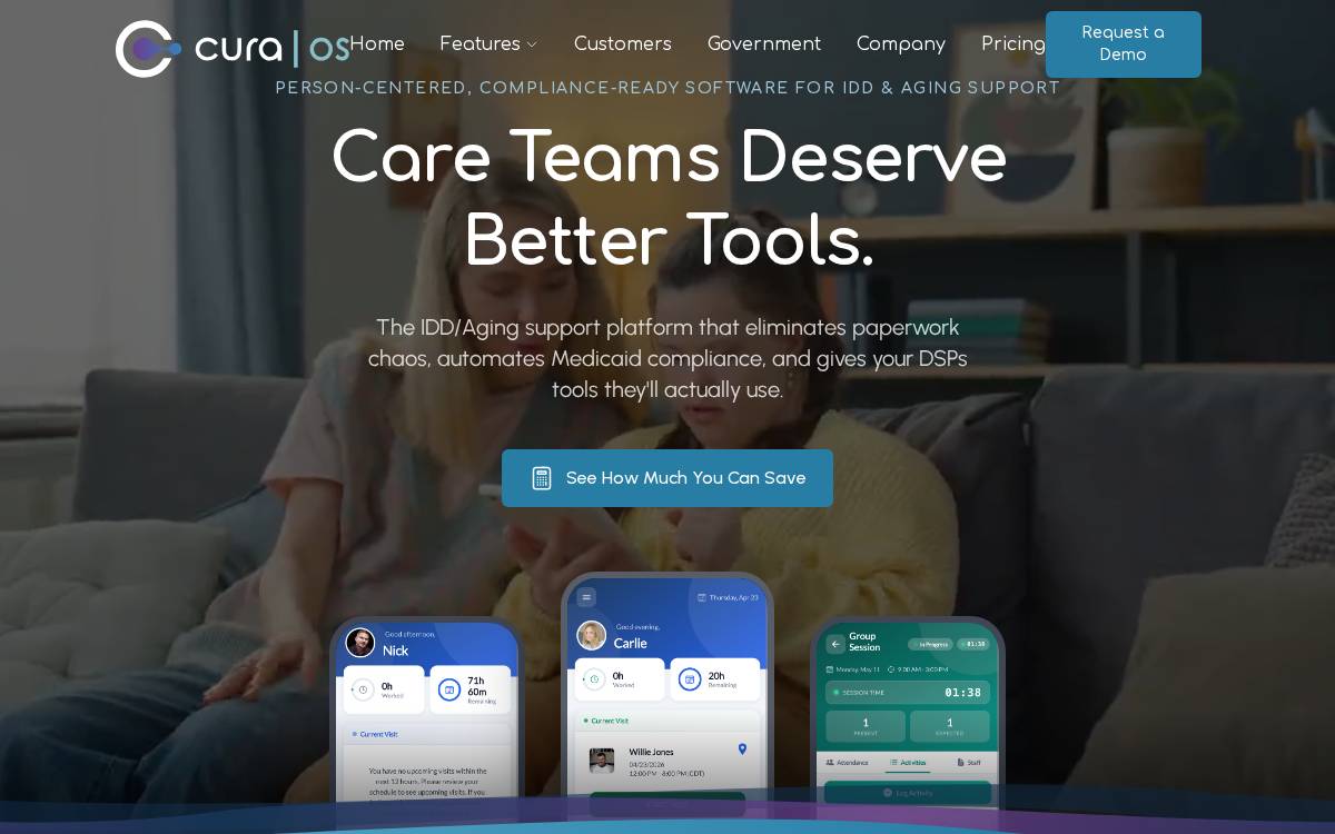 Cura OS website preview