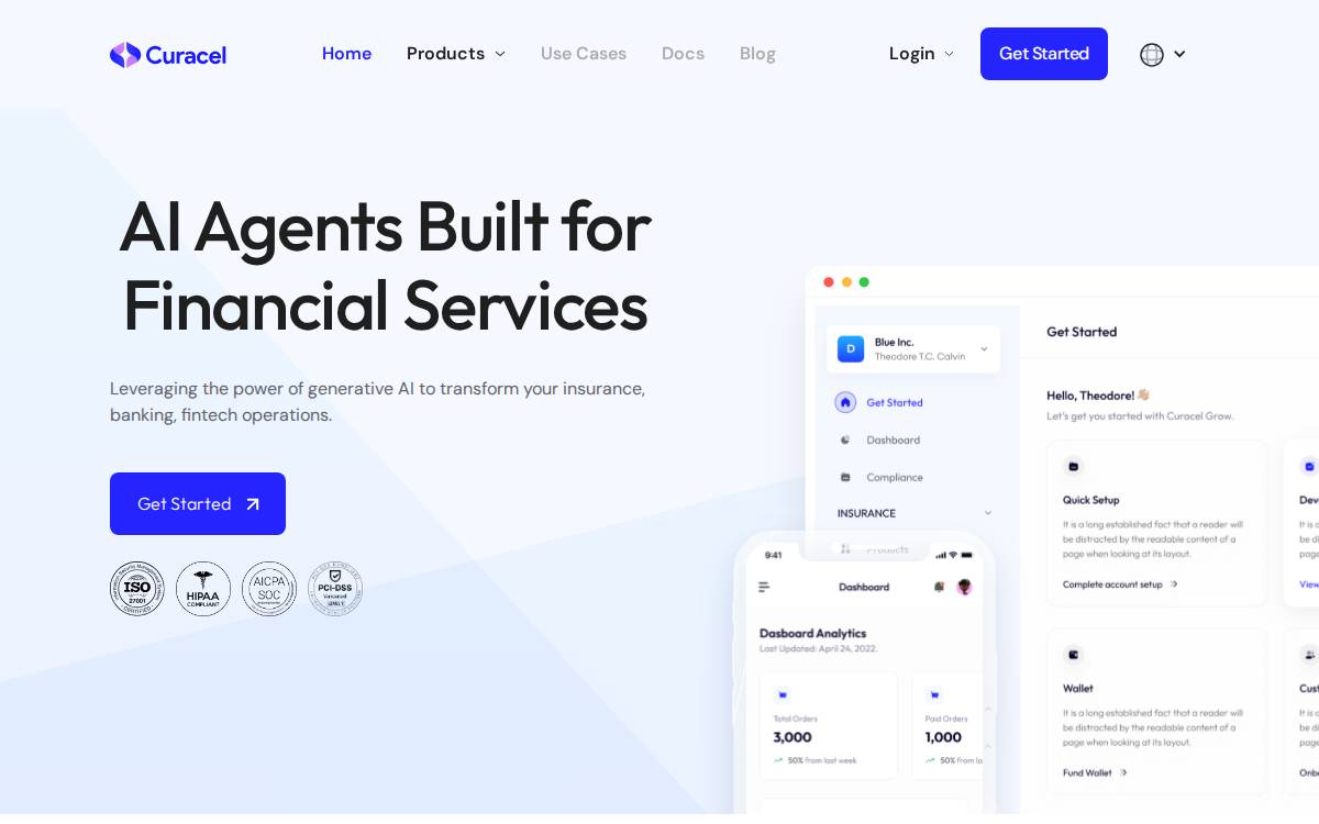 Curacel website preview