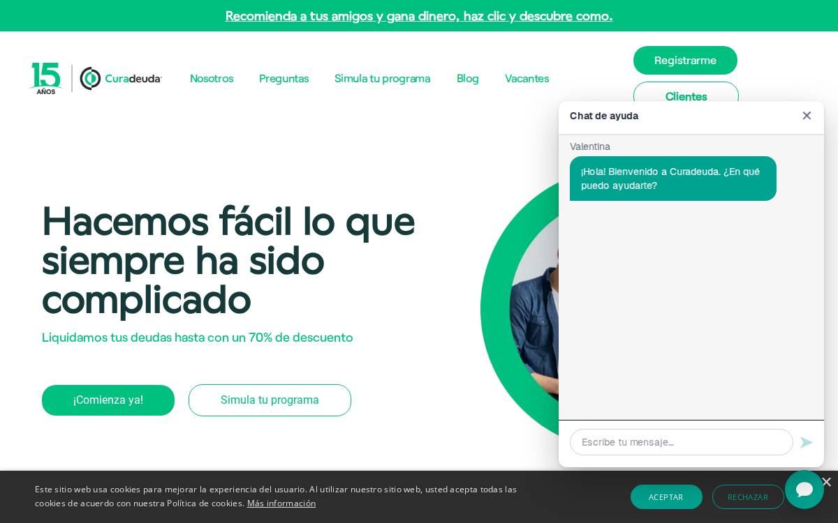Curadeuda website preview