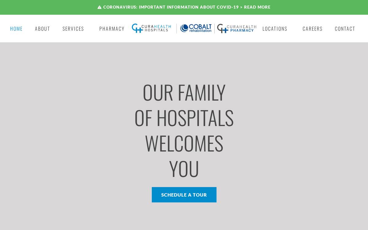 Curahealth Hospitals website preview