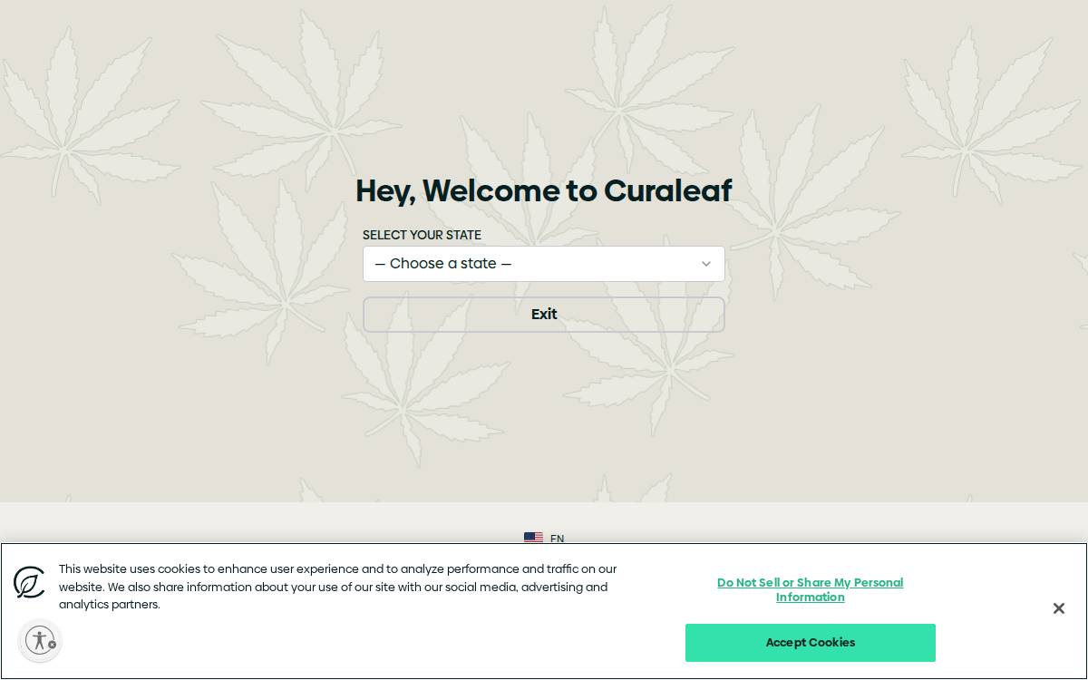 Curaleaf Holdings website preview