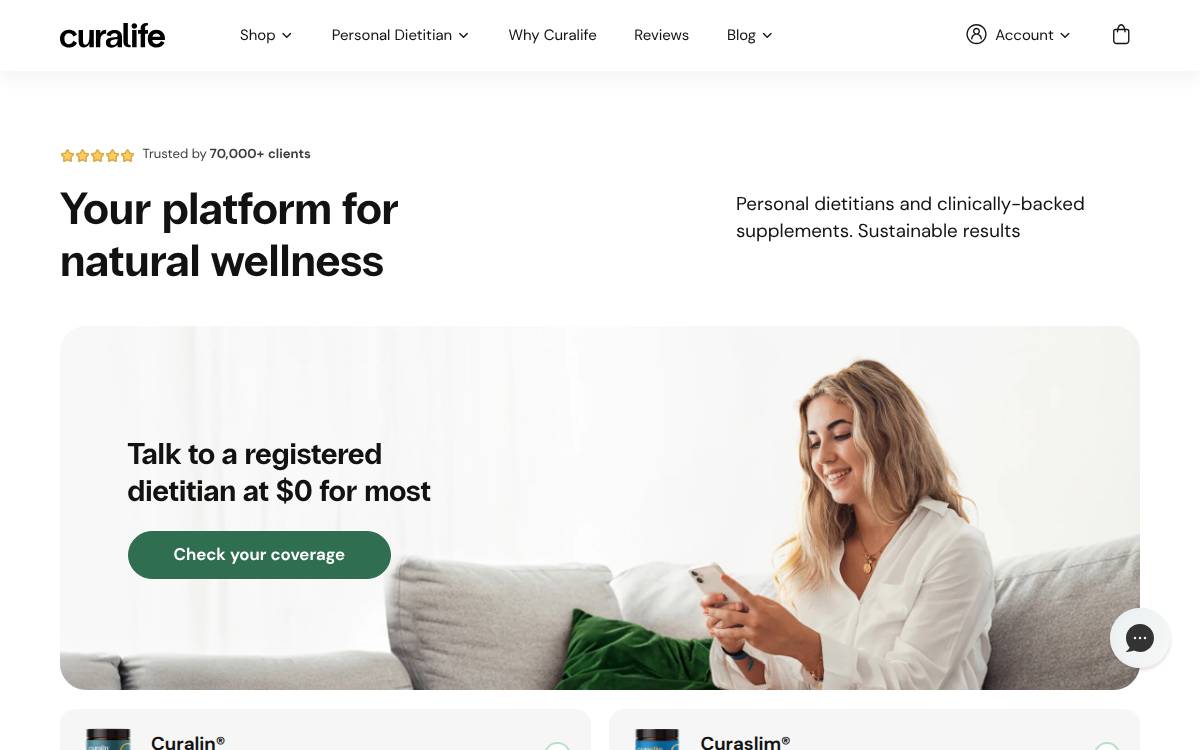 Curalife website preview