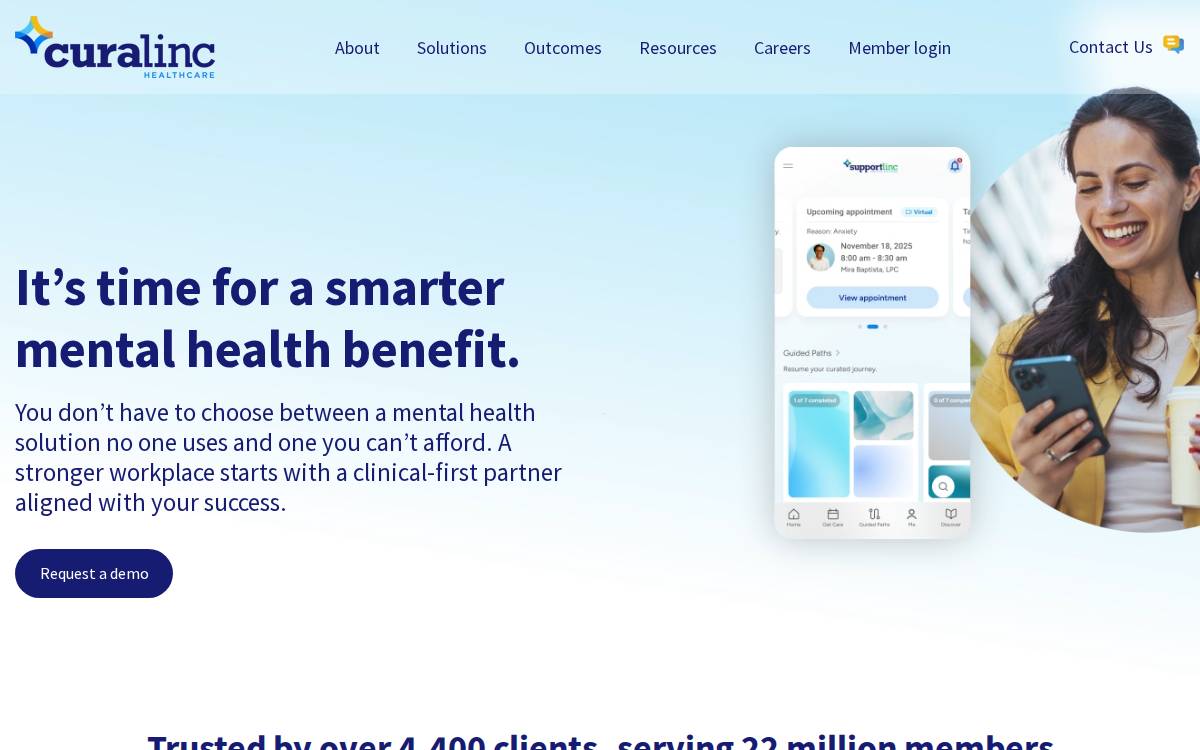 Curalinc website preview