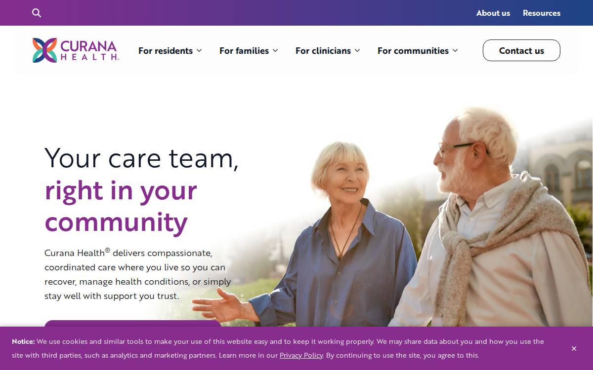 Curana Health website preview