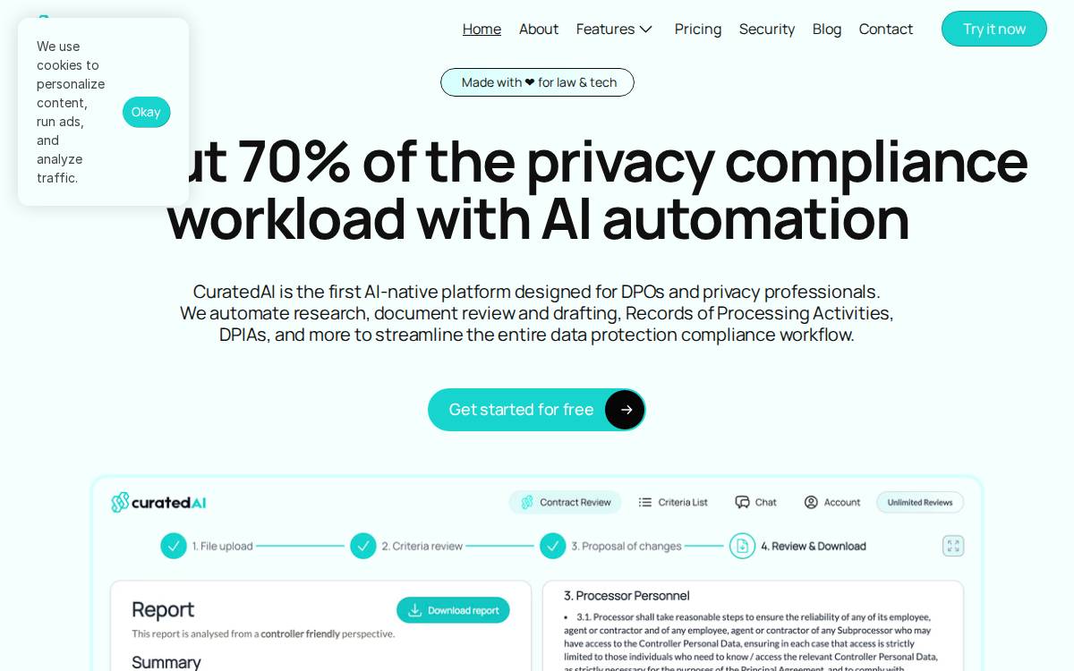 CuratedAI website preview