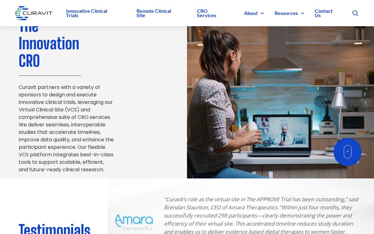 Curavit website preview