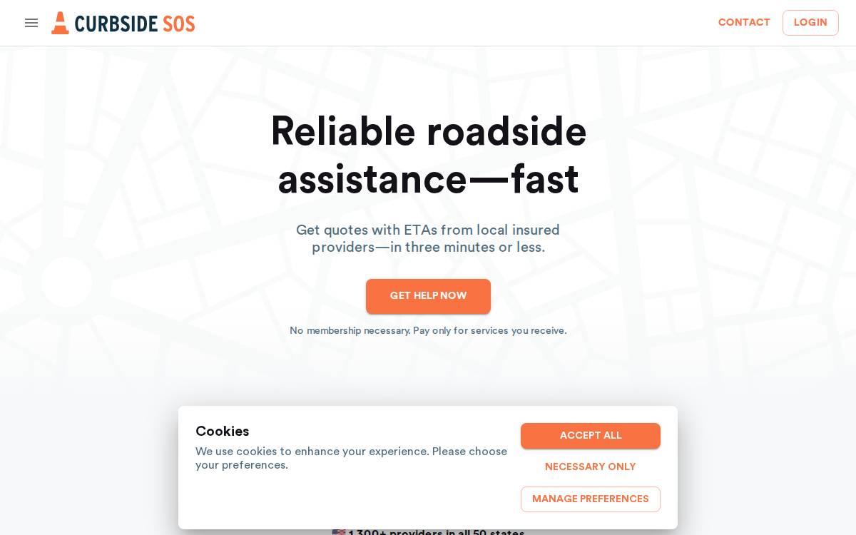 Curbsidesos website preview