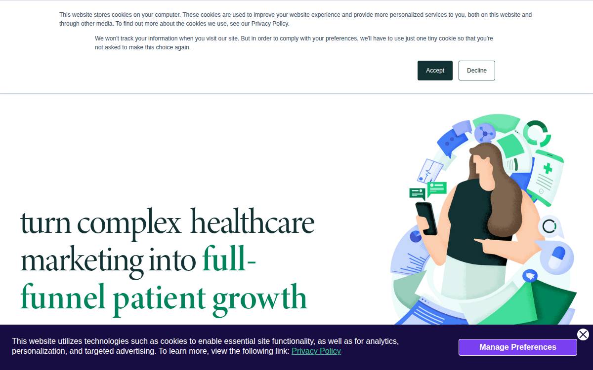 Cured website preview