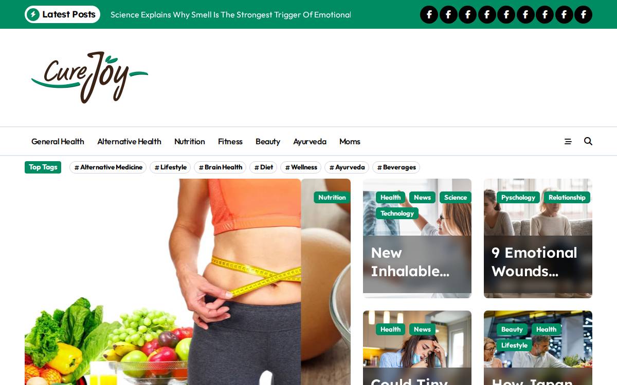 Curejoy website preview