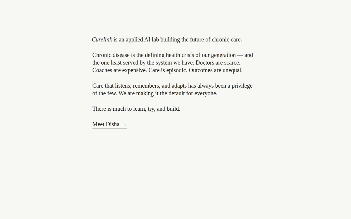 Curelink website preview