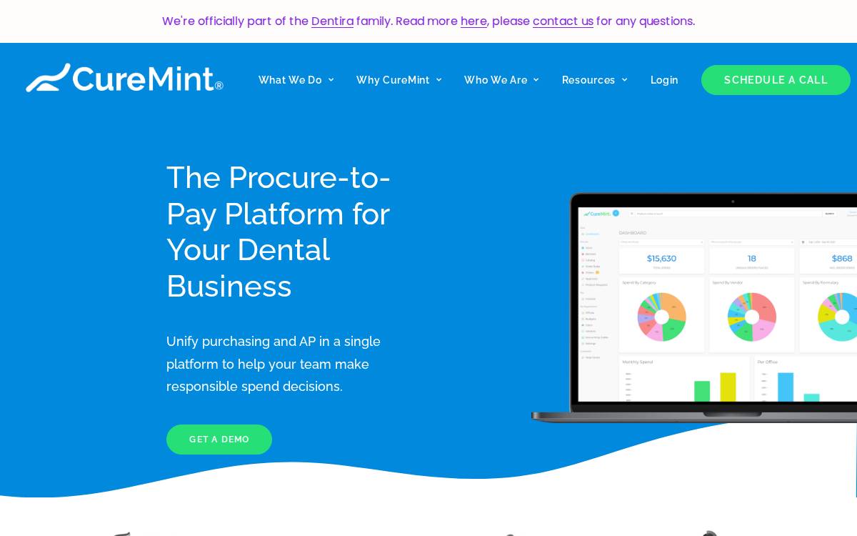 CureMint website preview