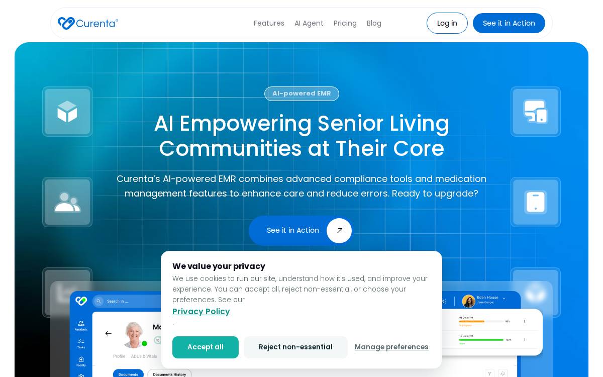 Curenta website preview