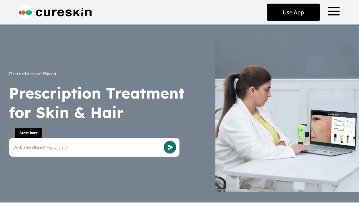 Cureskin website preview