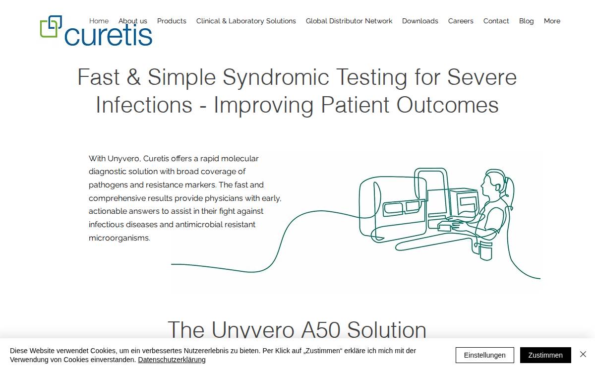 Curetis AG website preview