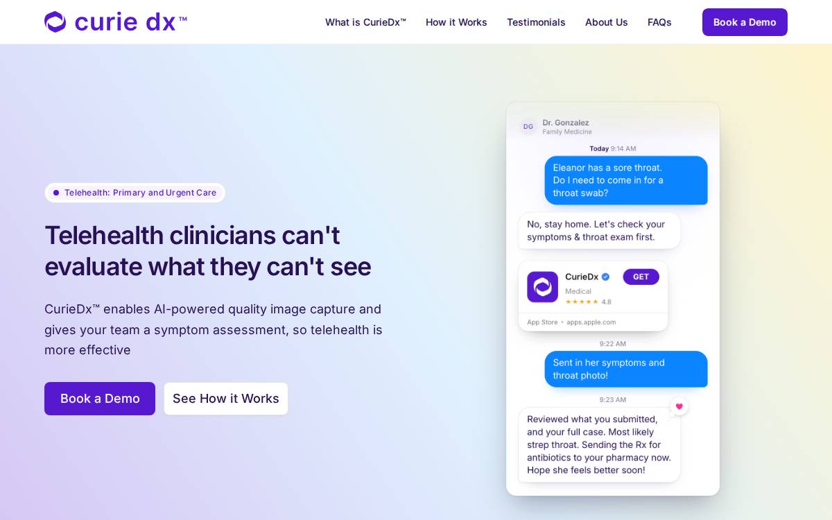 Curiedx website preview