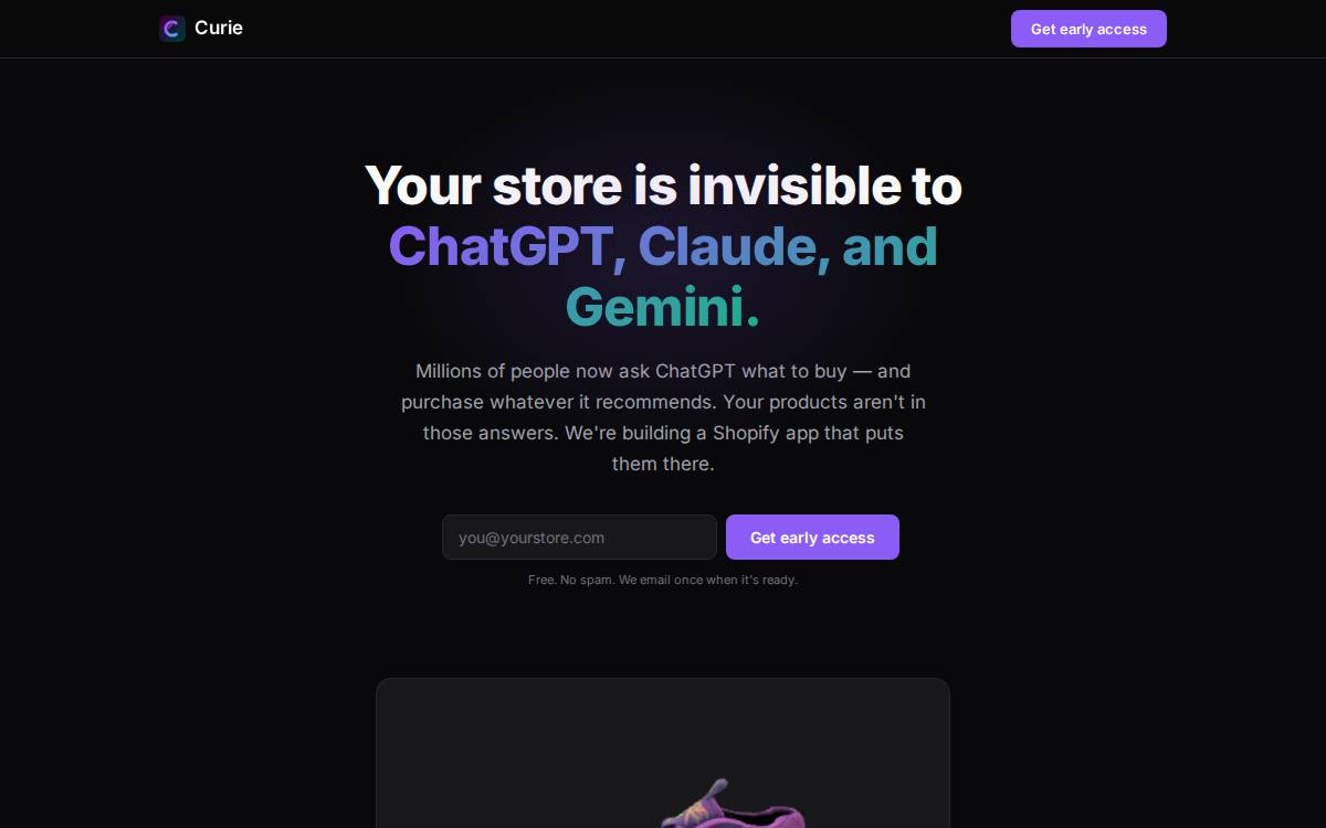 CurieVision ACTIVE website preview
