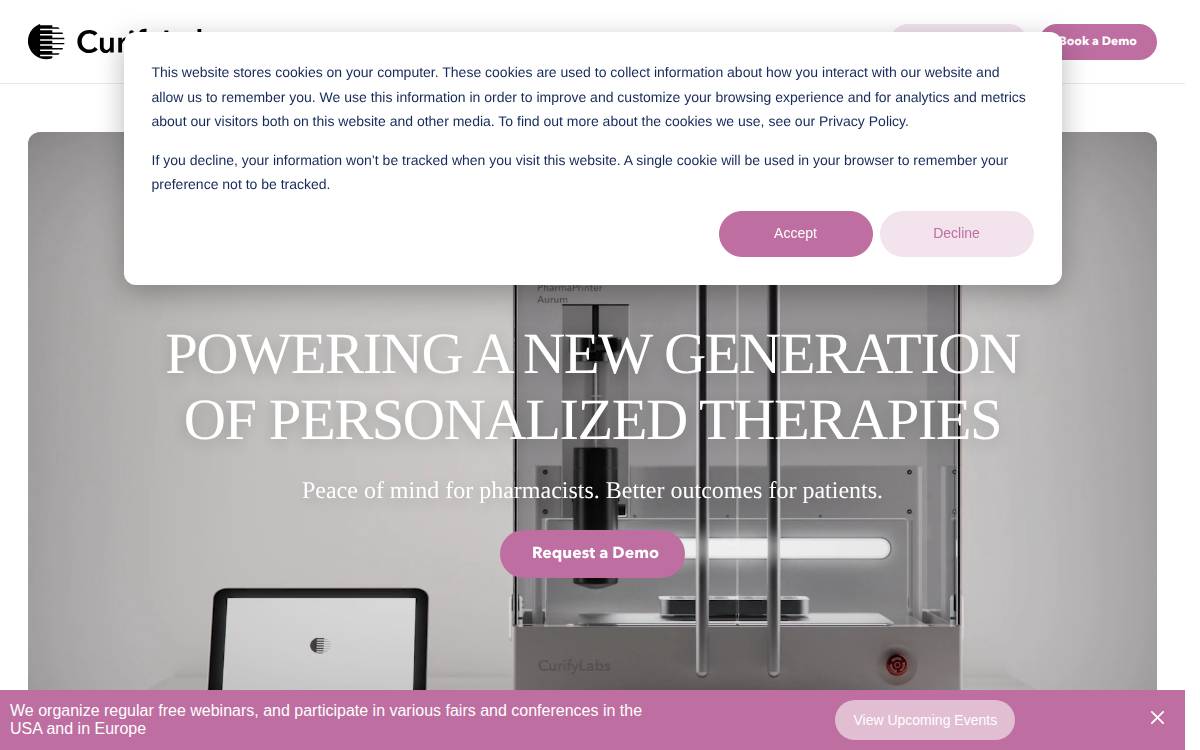 CurifyLabs website preview