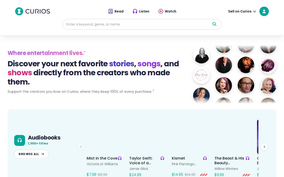 Curio website preview