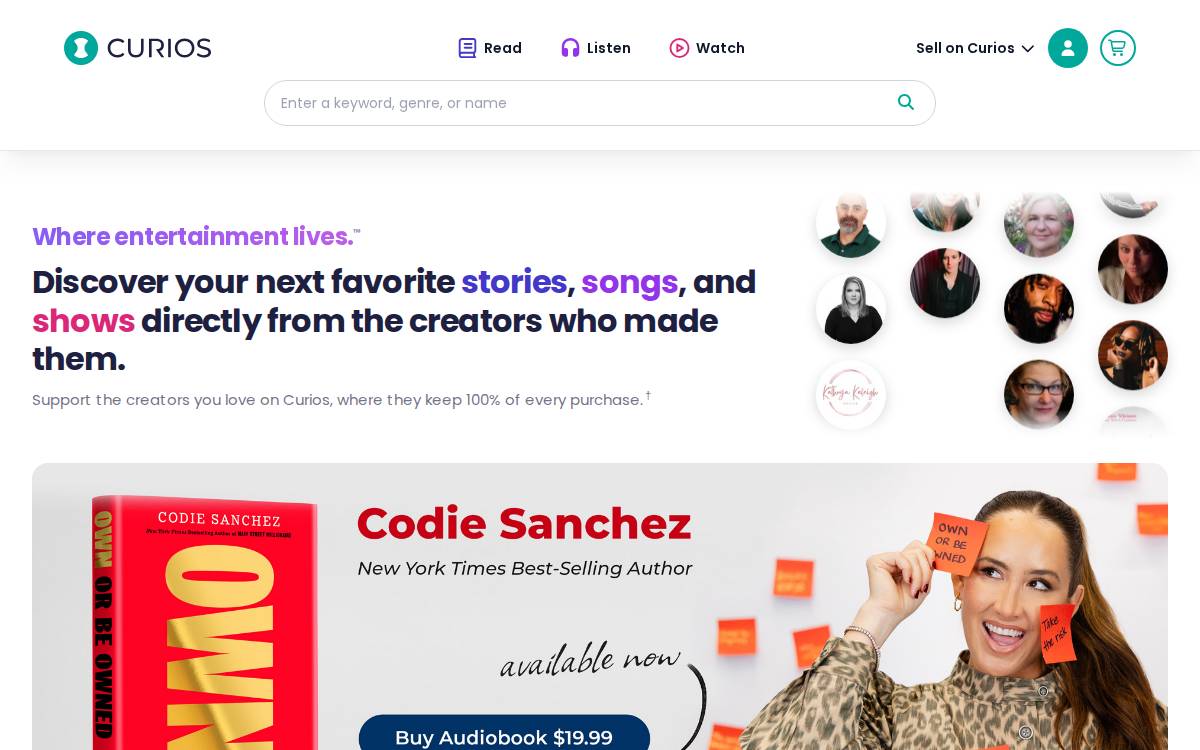 Curios website preview