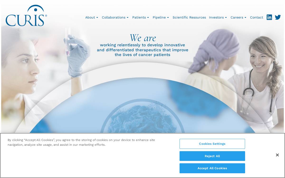 Curis Inc website preview