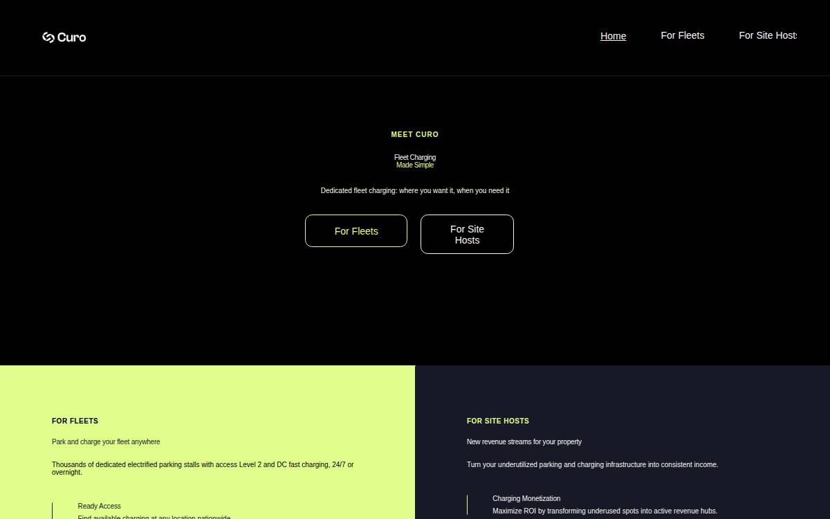 Curo website preview