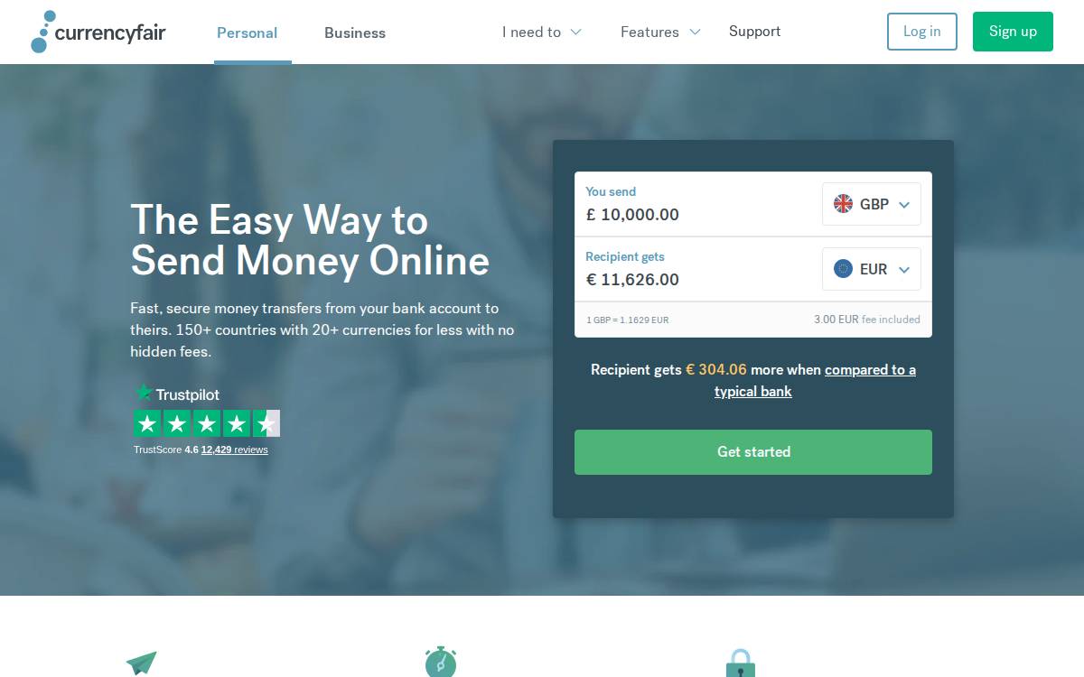 Currencyfair website preview