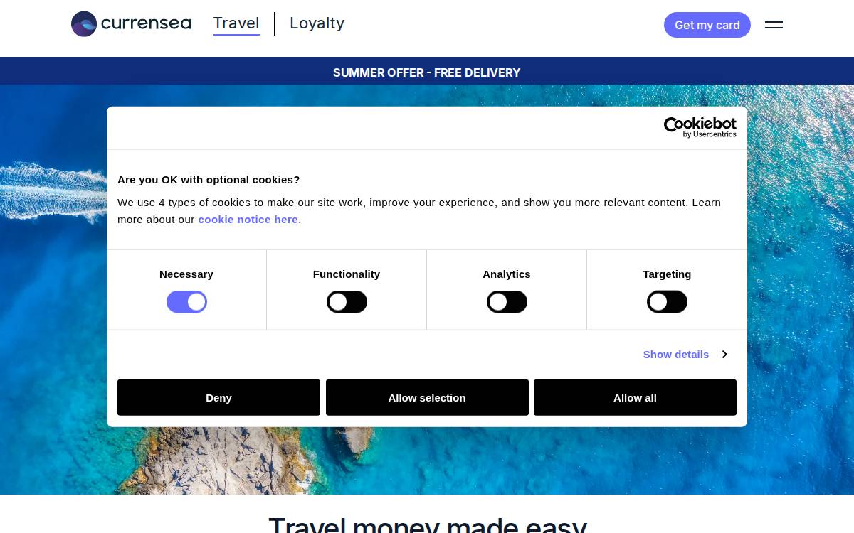 Currensea website preview