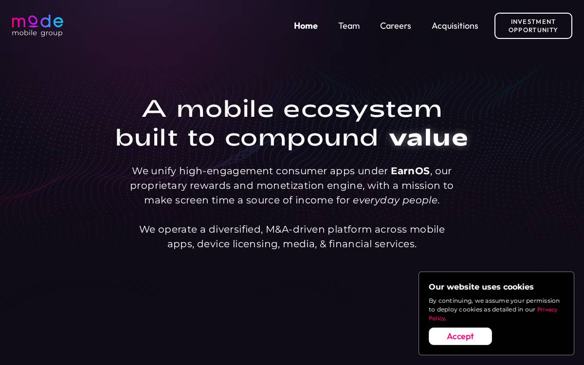 Current website preview